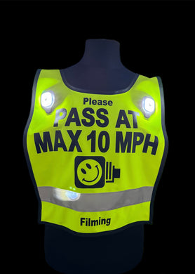 HI viz Horse rider Tabards - PASS AT MAX 10MPH with Speed Camera Logo